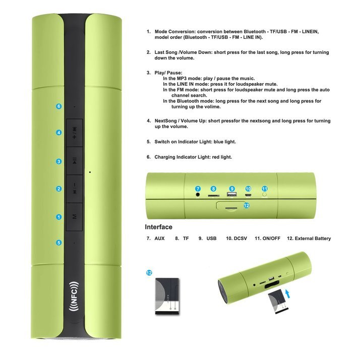 Wireless Bluetooth Speaker, Costech 3D stereo sound microphone tumbler shape portable speakers for Iphone,Ipad... N22