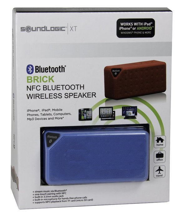 SoundLogic XT Wireless Bluetooth & NFC Portable Brick Speaker, Blue N2