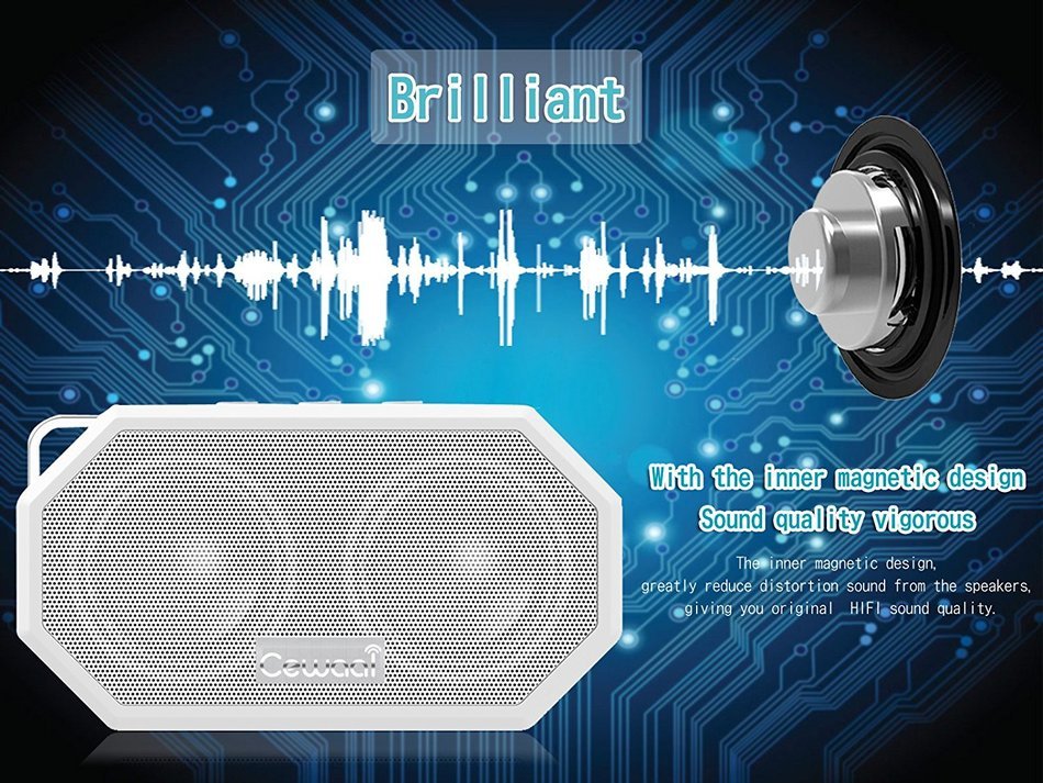Cewaal Waterproof Bluetooth Speaker, Outdoor/Shower CRS 4.0 Stereo Portable Sports Speaker,Light Weight,Built-in... N2