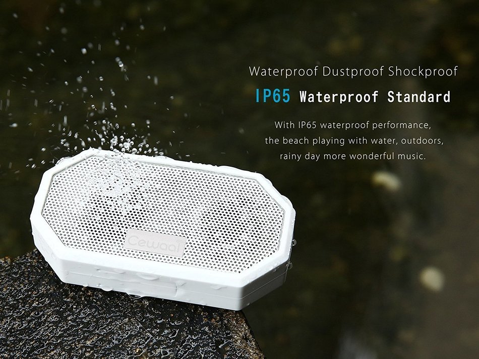 Cewaal Waterproof Bluetooth Speaker, Outdoor/Shower CRS 4.0 Stereo Portable Sports Speaker,Light Weight,Built-in... N4