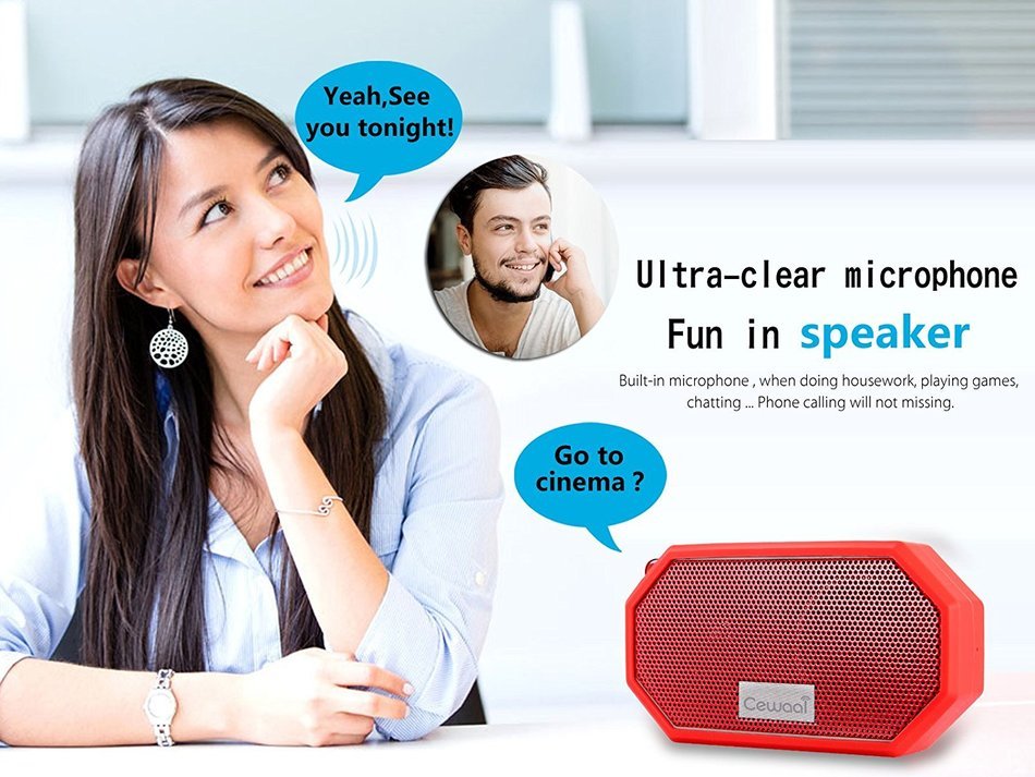 Cewaal Waterproof Bluetooth Speaker, Outdoor/Shower CRS 4.0 Stereo Portable Sports Speaker,Light Weight,Built-in... N17