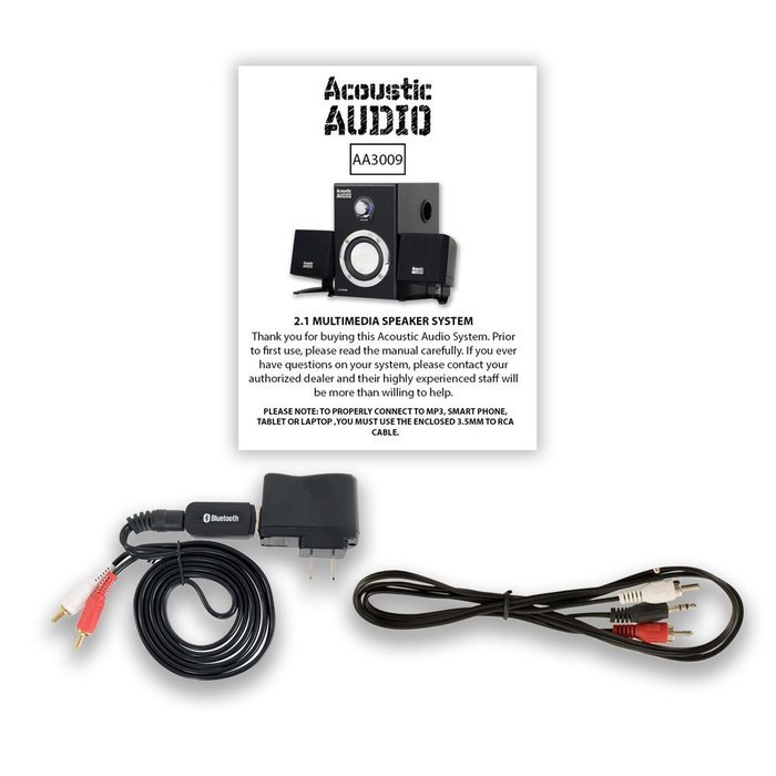 Acoustic Audio AA3009 Home 2.1 Speaker System with Bluetooth for Multimedia or Computer N4