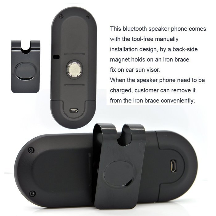 Findway Portable Multipoint Wireless Hands-Free Bluetooth Sun Visor In-Car Speakerphone Car Kit (Blue) N4