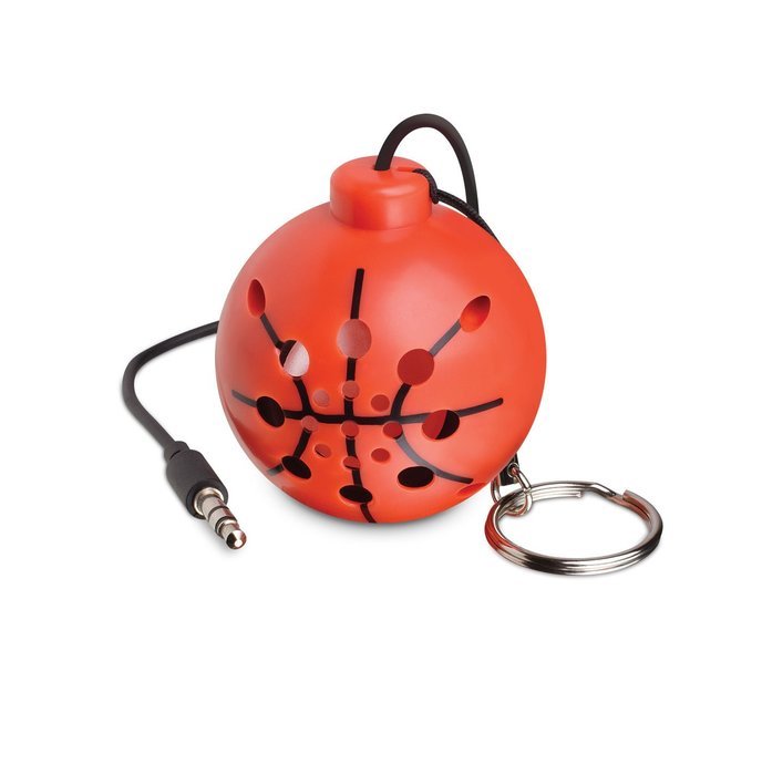 Sports Ball Shaped USB Rechargeable External Speaker with Key Ring. For Devices with 3.5 Mm Output Jack - Smartphones...