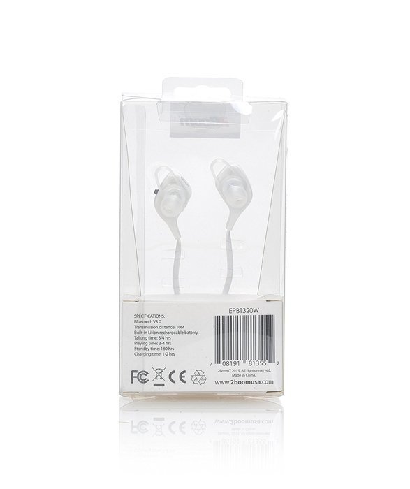 2BOOM Hercules Wireless Bluetooth Earbuds Headphones Sports with Microphone and Volume Control Black N11