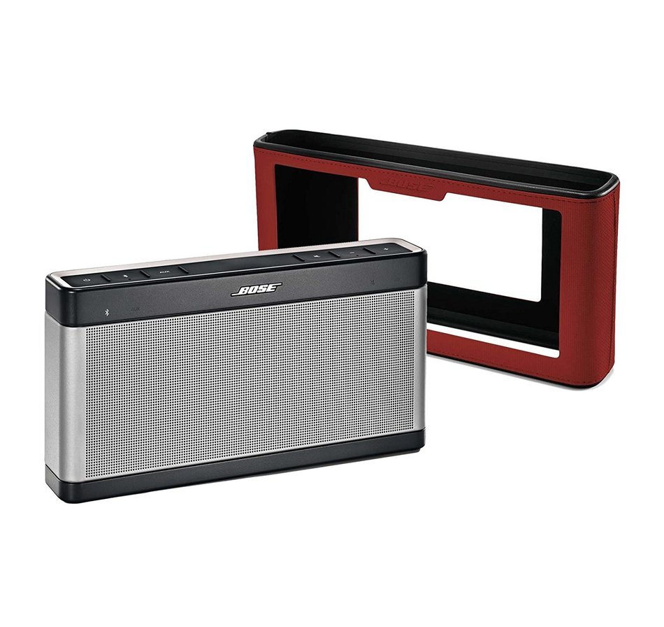 Bose SoundLink III Bluetooth Speaker Bundle w/ Deep Red Soft Cover
