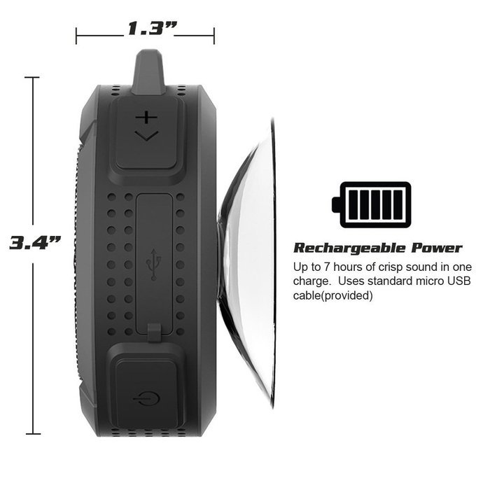 Waterproof Bluetooth Shower Speaker-The Original Wireless Portable Outdoor Rated Best & Loudest by Bolden Design... N3