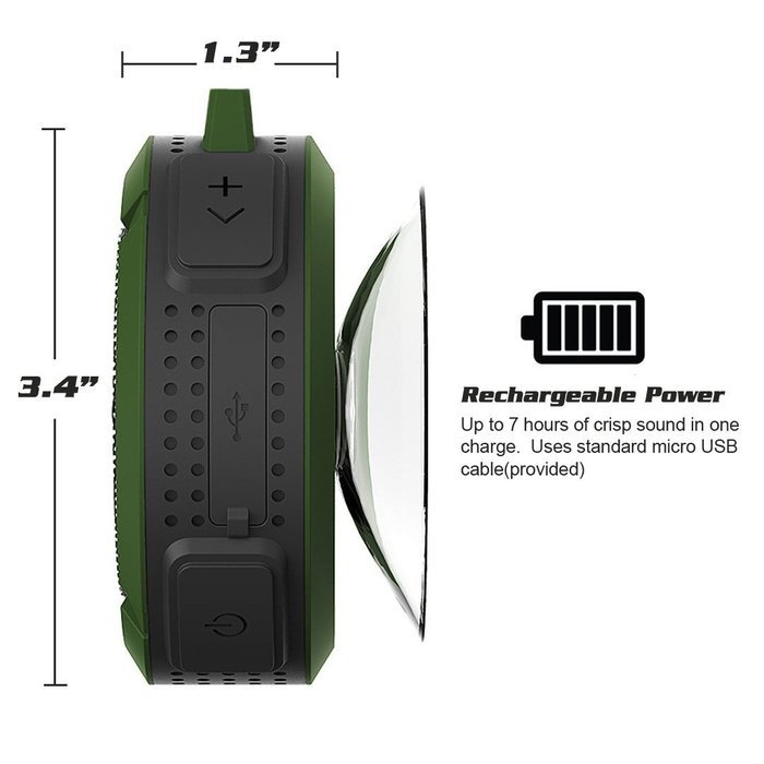 Waterproof Bluetooth Shower Speaker-The Original Wireless Portable Outdoor Rated Best & Loudest by Bolden Design... N8