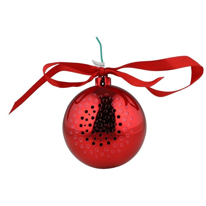 SoundLogic XT Holiday Tunes Wireless Bluetooth Ornament Speaker, Red