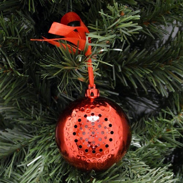 SoundLogic XT Holiday Tunes Wireless Bluetooth Ornament Speaker, Red N2