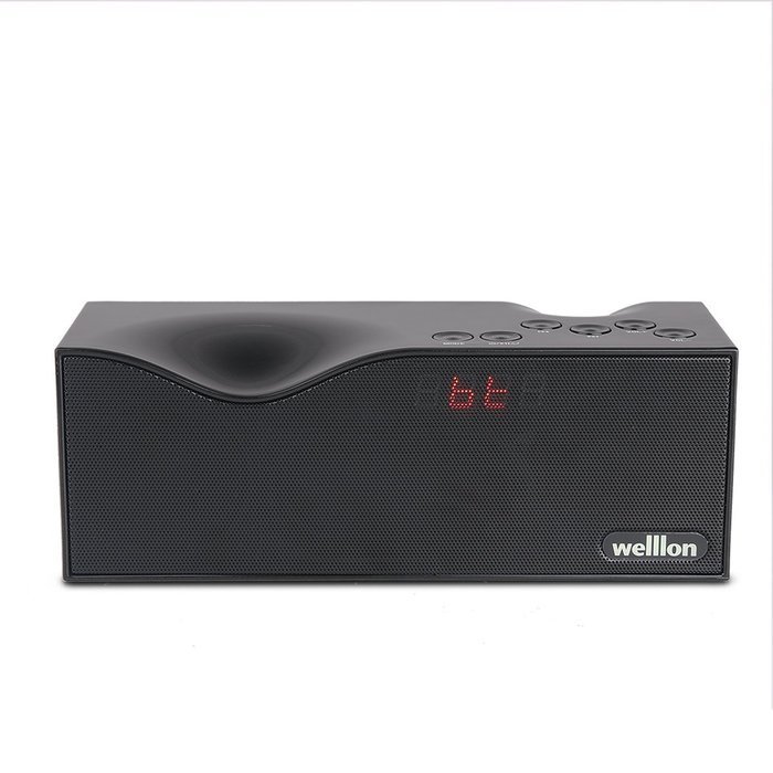 Welllon 2X5W Dual-Driver Portable Bluetooth Speaker with Built-in Mic - Black N2