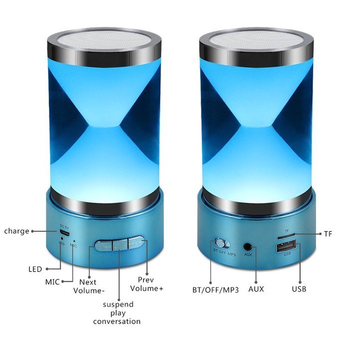Portable Subwoofer Wireless Hourglass Bluetooth Speaker with Color Changing LED Flashing Light,Outdoor Creative... N12