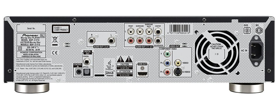 Pioneer BonusView Blu-ray Disc Player with HDMI and 7.1-Channel Audio Output - BDP-51FD N2