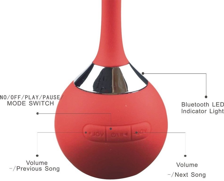 PINGKO Waterproof Wireless Bluetooth Speaker For Portable Outdoor with Dustproof Shockproof - Red N3