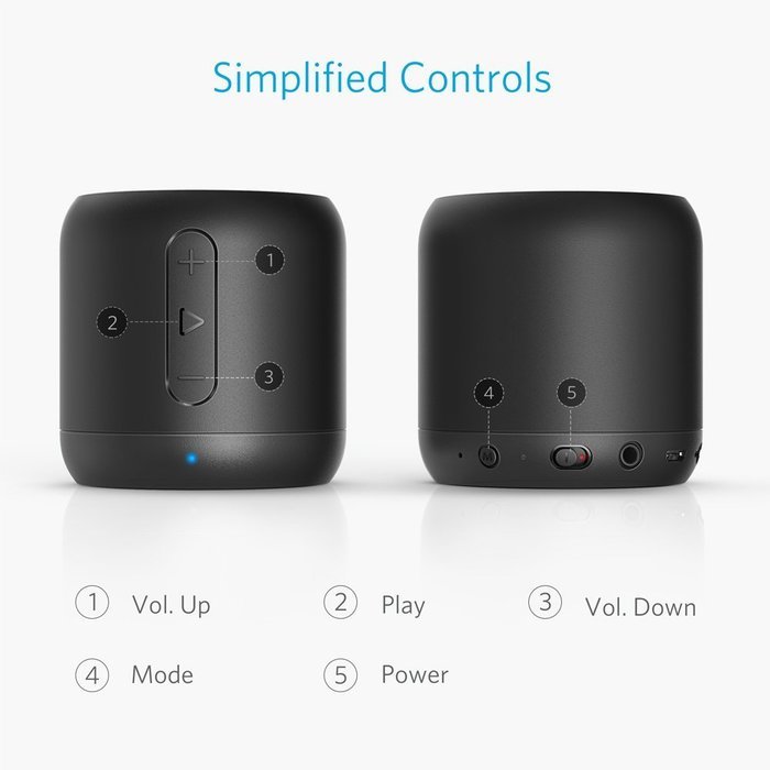 Anker SoundCore mini Bluetooth Speakers 5W with 15-Hour Playtime, Super-portable Wireless Speaker with 66-Foot... N6