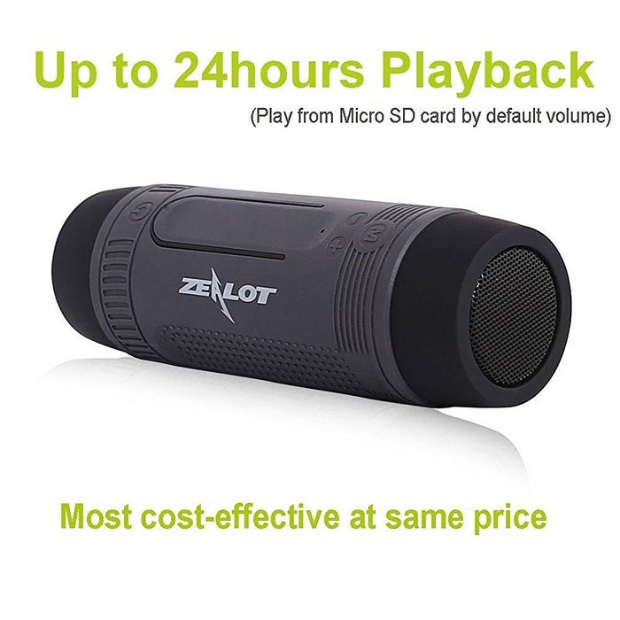 Outdoor Speakers Portable Bluetooth Bicycle Speaker Zealot S1 4000mAh Power Bank Waterproof Speakers with Full... N3