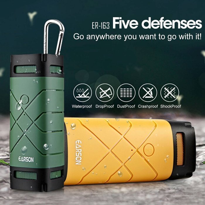 SAWAKE ER-263 1500mAh Portable Waterproof Hands-free TF AUX Wireless Bluetooth Speaker rose red N10