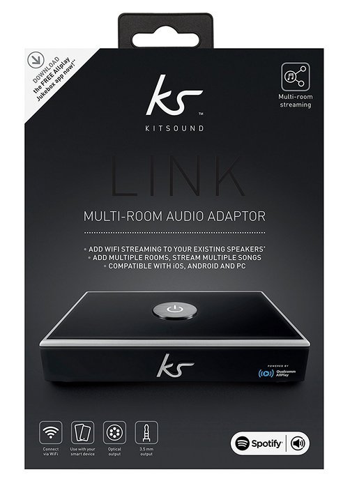Kitsound Link Multiroom Audio Wireless Enabler With Allplay And Spotify Connect For Ios, Android Pc - Black N9