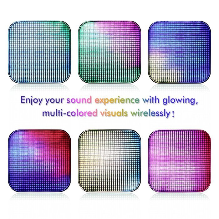 Megoodo Ultra-portable Wireless Pulse Bluetooth 4.0 Speaker with Alonso Firefly Colorful LED Lights Built-in Mic... N3