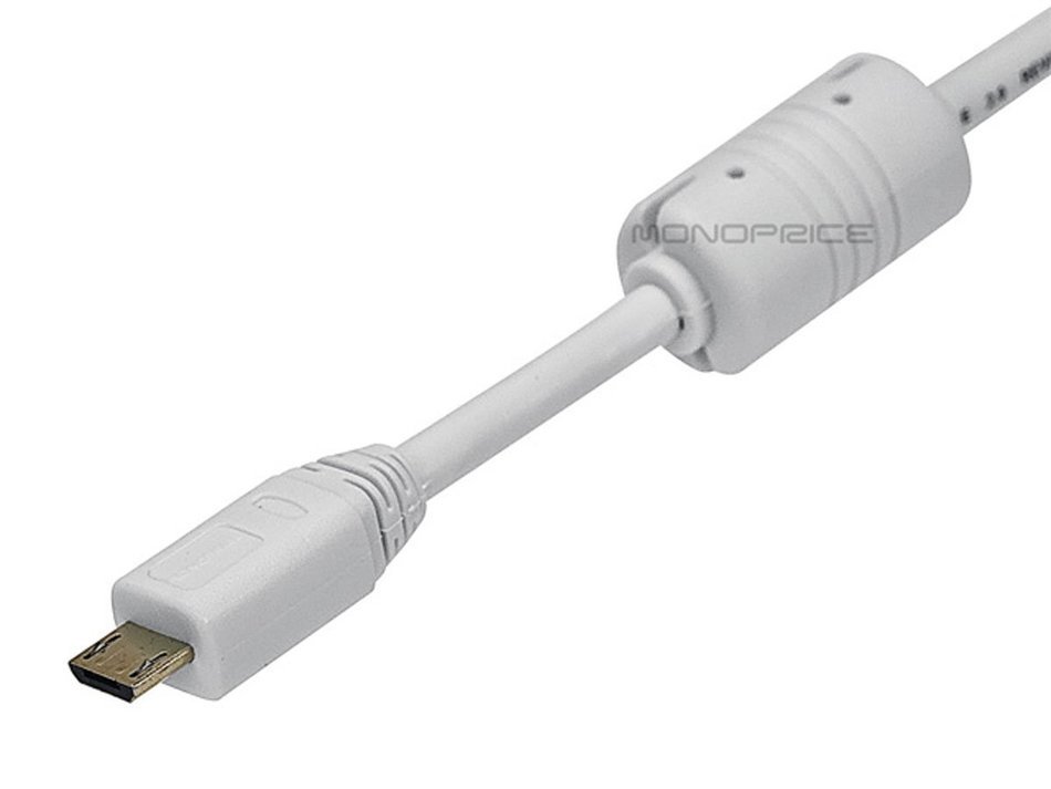 White Gold-Plated USB 2.0 Cable for JBL FLIP 2 Portable Bluetooth Speaker - 3ft N2