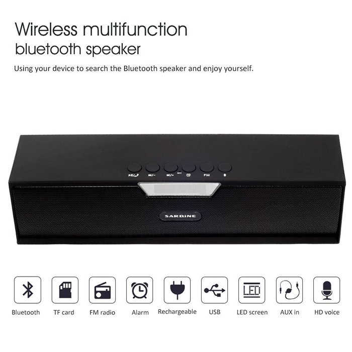SEGMOI(TM) Portable Bluetooth Stereo Wireless Speaker FM Radio Support TF Card/Micro SD Card USB Input Audio For... N4