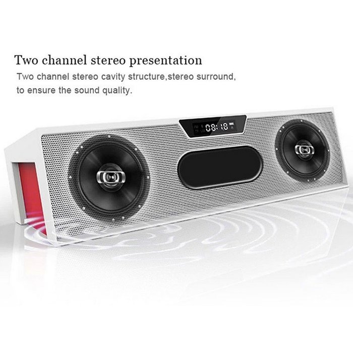 Ausid Bluetooth Speaker Outdoor Sports Sound Bar Portable Wireless Speakers Subwoofer Sound Box with Clock FM... N5