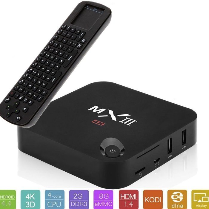 MXIII Amlogic S802 Quad Core Android 4.4 TV BOX 2G Ram 8G Rom 4k Streaming Media Player Kodi Pre-loaded Netflix...