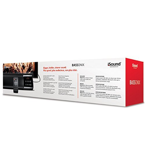 iSound Bassonix Wireless, Rechargeable Stereo Speaker (Black) N3