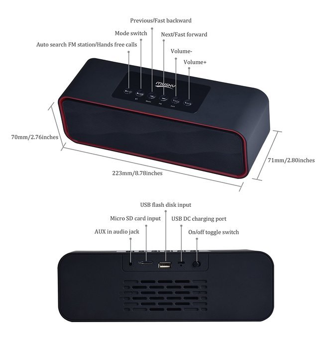 Freye HIFI Rechargeable portable Wireless Bluetooth Speaker,10W Output Power, Support FM, USB/TF input, Music... N3