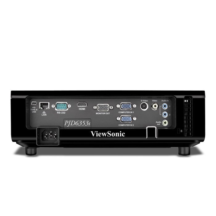ViewSonic PJD6353S XGA 1024x768 DLP Projector, 2500 ANSI Lumens, 15,000:1 Contrast Ratio - Black N4