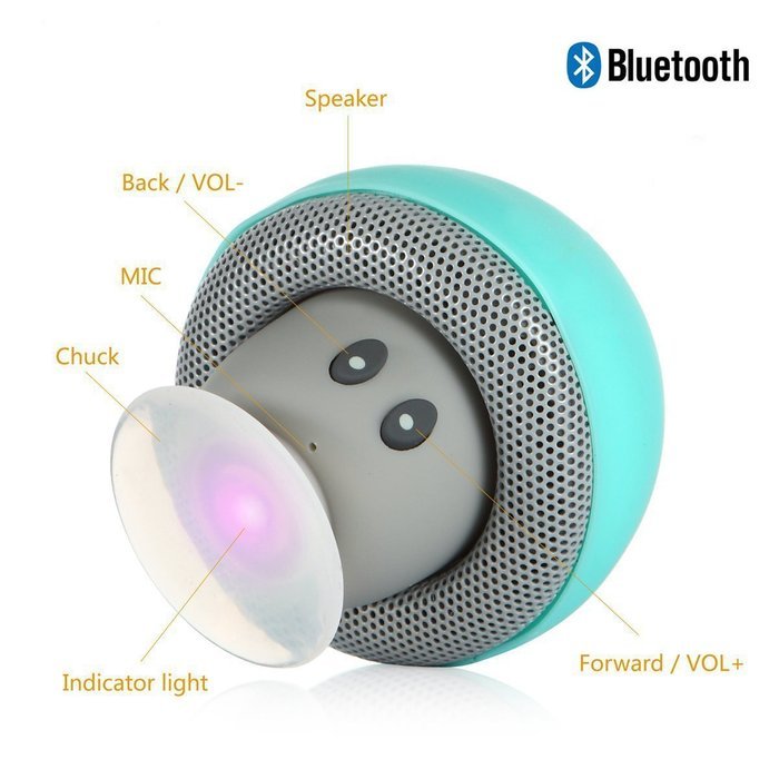 GreenElec Mushroom Mini Wireless Portable Bluetooth Speaker Microphone With Suction Cup Mic for iPhone iPad iPod... N6