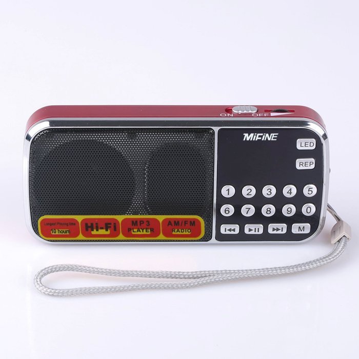 Mifine Portable Pocket FM Radio Speaker Mp3 Music Player with Micro SD/TF Card/USB Disk Input,Emergency Flashlight... N11