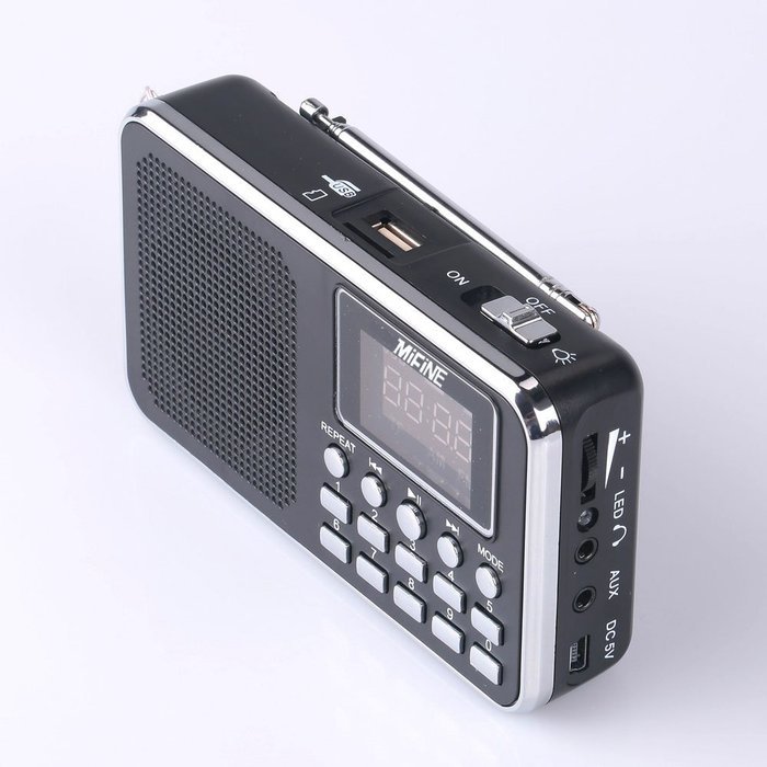 Mifine Portable Pocket FM Radio Speaker Mp3 Music Player with Micro SD/TF Card/USB Disk Input,Emergency Flashlight... N23