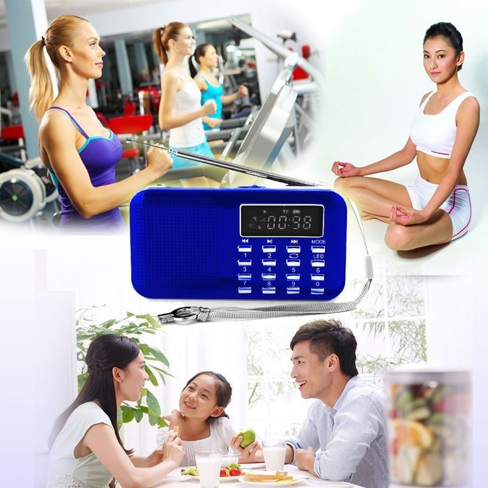 Mifine Portable Pocket FM Radio Speaker Mp3 Music Player with Micro SD/TF Card/USB Disk Input,Emergency Flashlight... N32