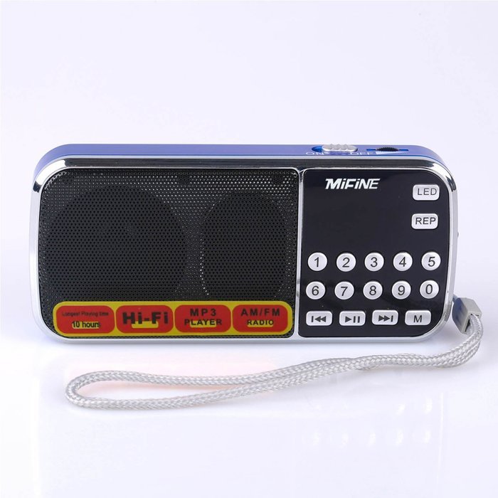Mifine Portable Pocket FM Radio Speaker Mp3 Music Player with Micro SD/TF Card/USB Disk Input,Emergency Flashlight... N35