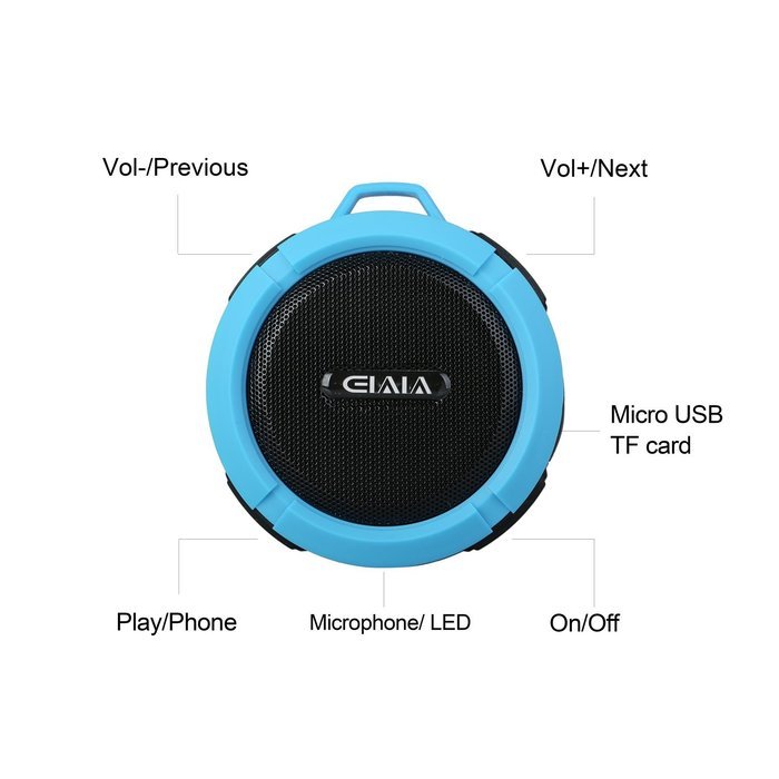 Elala Bluetooth Speaker, Outdoor & Shower Speaker with Water Resistant, Mic,TF Card,Loud Speaker for Hiking,Camping... N4