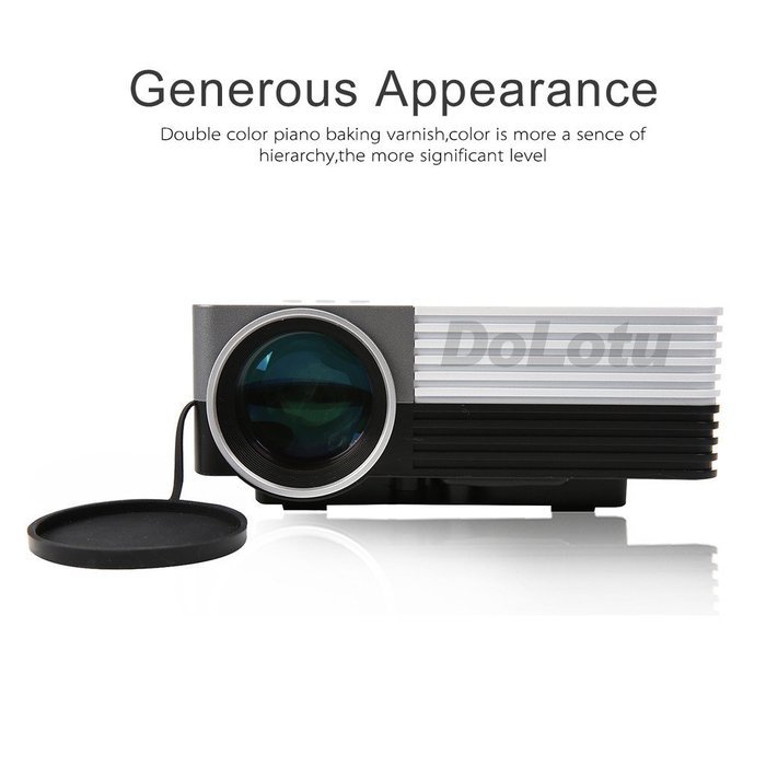 Dolotu GM50 Projector Mini Protable LCD LED HD Projector for Home Cinema Theater TV Laptop Game Party,halloween... N3