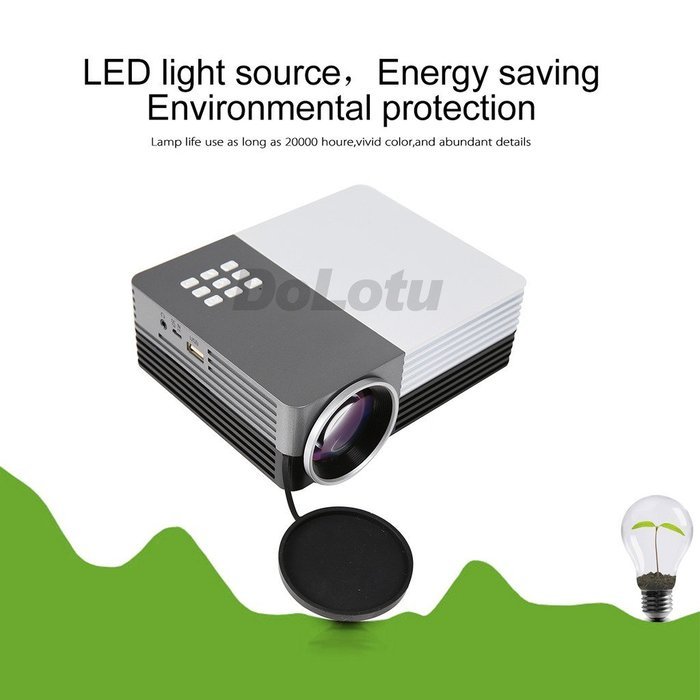 Dolotu GM50 Projector Mini Protable LCD LED HD Projector for Home Cinema Theater TV Laptop Game Party,halloween... N5