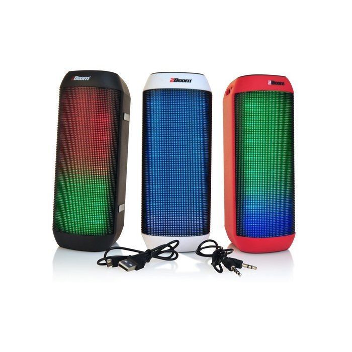 2BOOM Sound Pulse Wireless Portable Bluetooth Speaker with Colorful LED Party Lights Black N13