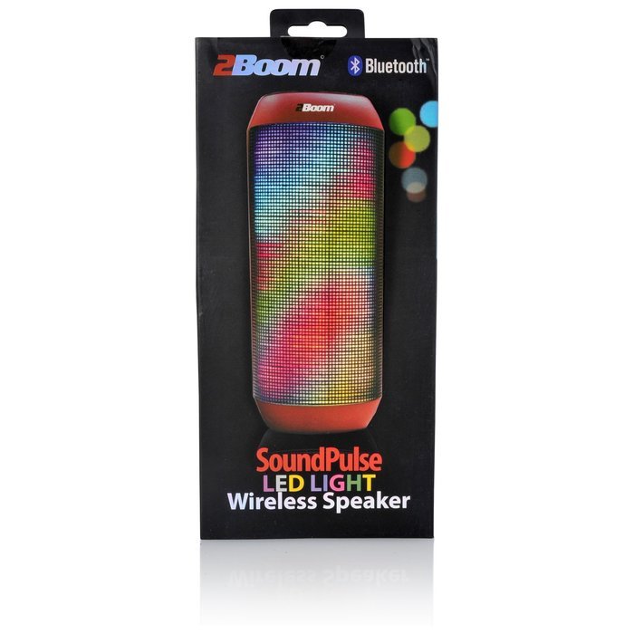 2BOOM Sound Pulse Wireless Portable Bluetooth Speaker with Colorful LED Party Lights Black N14