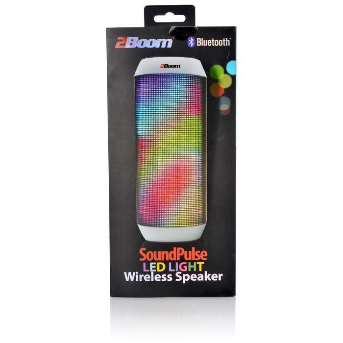 2BOOM Sound Pulse Wireless Portable Bluetooth Speaker with Colorful LED Party Lights Black N20