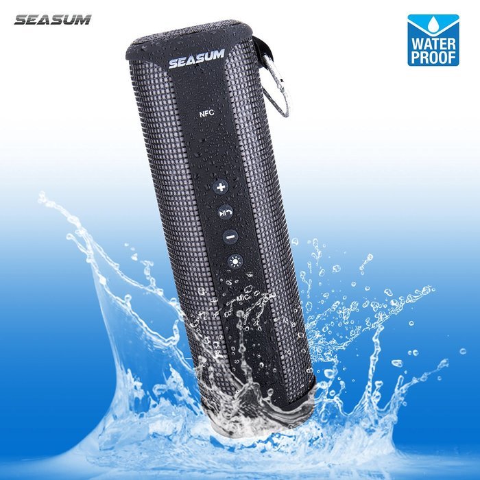 SeaSum waterproof LED Bluetooth speaker Portable Wireless Speaker 8.7 inches-4400mAh Rechargeable Lithium Battery... N4