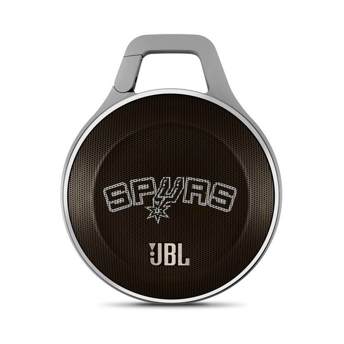 JBL JBLCLIPSPURSAM Ultra Bluetooth Speaker w/Integrated Carabiner, San Antonio Spurs