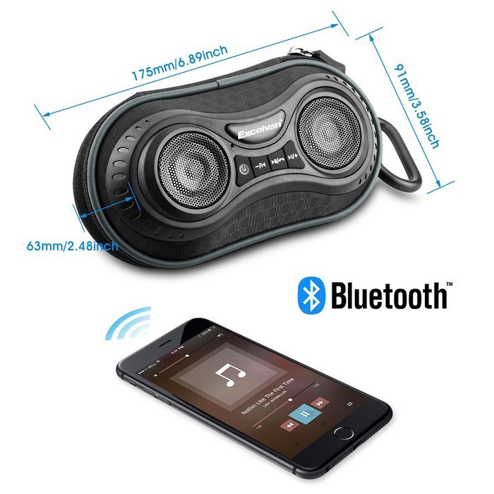 Excelvan S01 Wireless Outdoor Bluetooth Speaker Case Hands-Free Speaker waterproof and Dust Phone Calls for Bicycle... N2