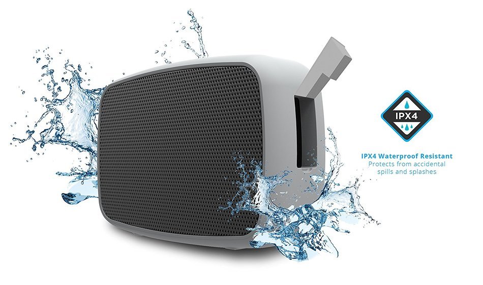 Ematic ESQ206SL RuggedLife Water Resistant Bluetooth Speaker with Speakerphone for iPhone, iPad, iPod, Android... N6