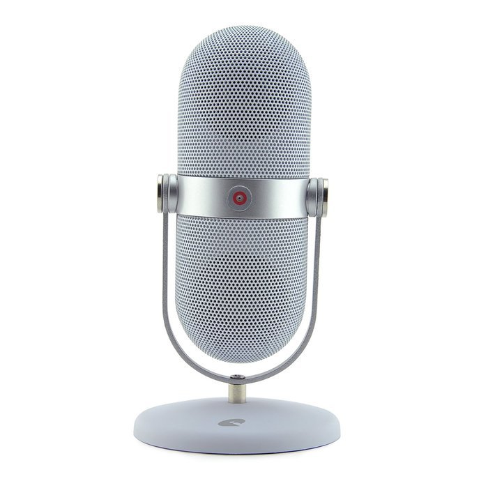iQualTech Wireless Bluetooth Speaker With Built In Mic And Microphone Style Stand (White) N2