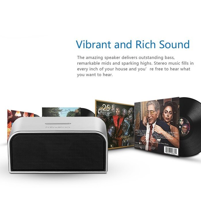 Mindkoo Bluetooth Portable Smart Wireless Speaker for Outdoor, Camping, Hiking, Travel, Gold, Beach (Sliver)