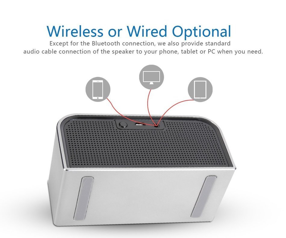 Mindkoo Bluetooth Portable Smart Wireless Speaker for Outdoor, Camping, Hiking, Travel, Gold, Beach (Sliver) N5