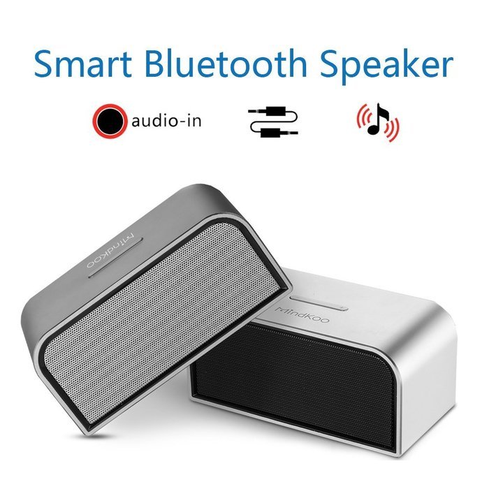 Mindkoo Bluetooth Portable Smart Wireless Speaker for Outdoor, Camping, Hiking, Travel, Gold, Beach (Sliver) N10