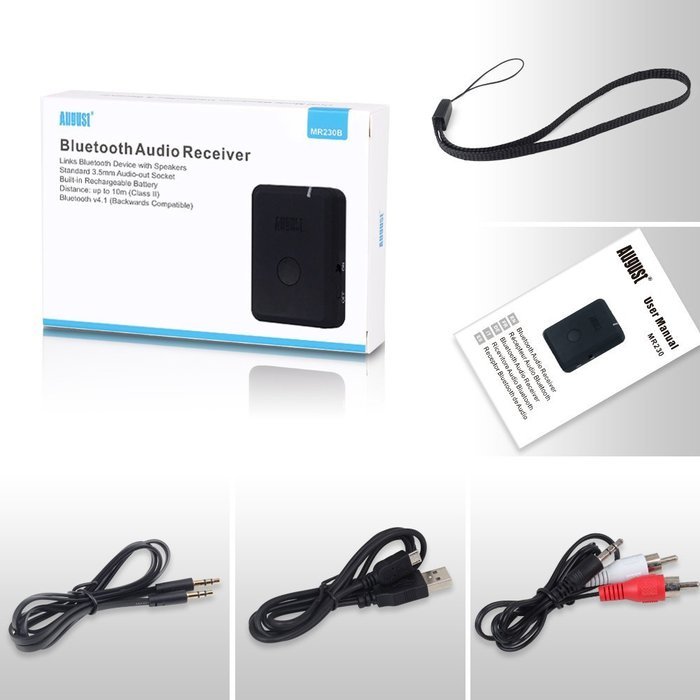August MR250 Bluetooth Wireless Transmitter - Audio Sender for TV to Bluetooth Headphone - Stream Music from 3.5mm... N27